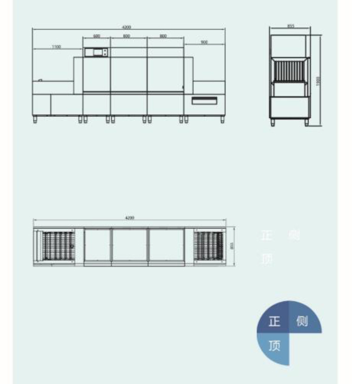 结构图SDS-800C-HG长龙式洗碗机（带烘干）