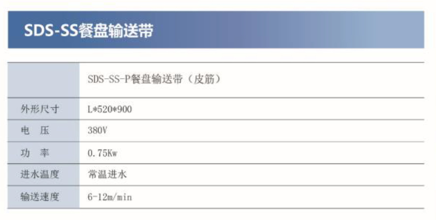 SDS-SS餐盘输送带参数